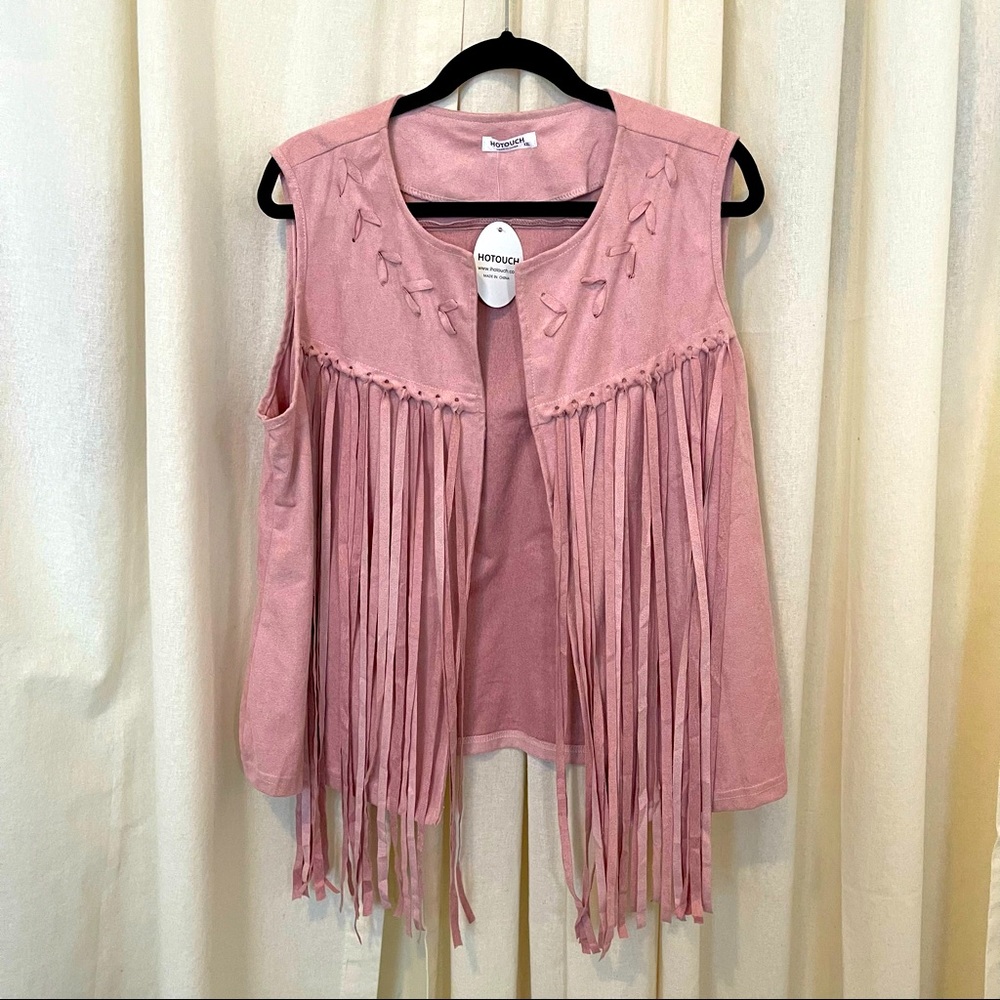 Faux-Suede Pink Vest